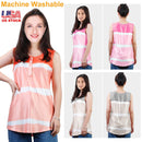 Women Tie-dye Sleeveless Tank Tops Summer Loose T Shirts Tops Button Down Shirts Vest Blouse Plus Size