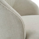 Counter Stool With Swivel Seat, Upholstery And Solid Wood Legs - Cream by HouseOfZazla