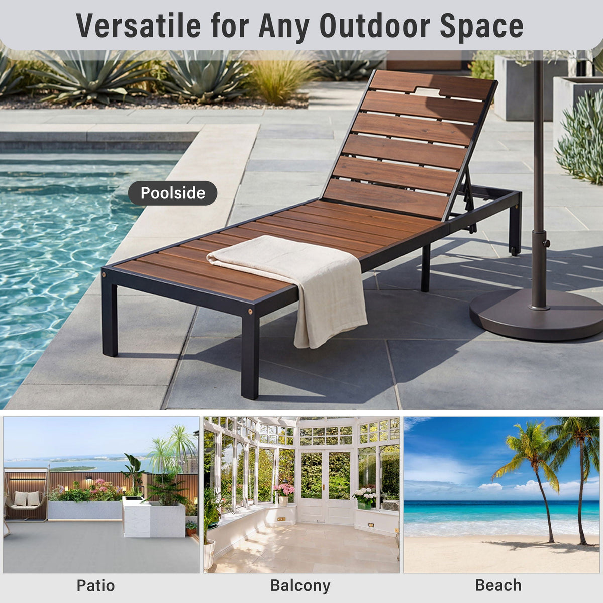 Outdoor Chaise With Adjustable Backrest, photo 32 of 33