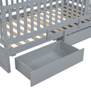 Daybed With Fence Guardrails And 2 Drawers, Split Into Independent Floor Bed & Daybed by HouseOfZazla