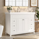 Bathroom Vanity With Sink, 6 Soft Close Drawers & Double Doors - White by HouseOfZazla