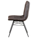 Aiken Faux Leather Upholstered Dining Side Chair Dark Brown (Set of 4)