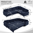 118" L-Shaped Convertible Sleeper Sofa