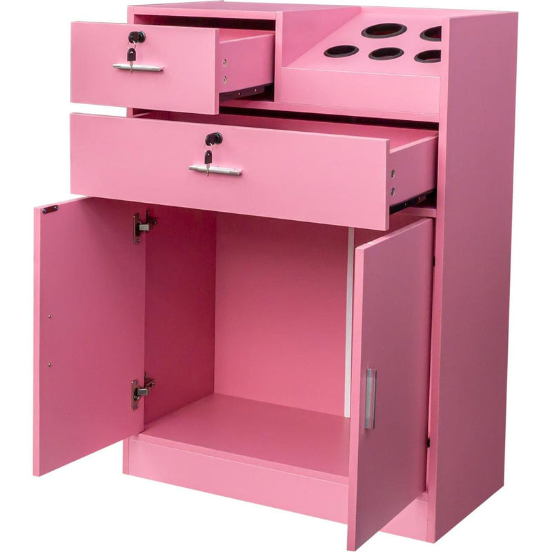 Locking Beauty Salon Storage Cabinet Hair Dryer Holder Stylist Equipment Drawer