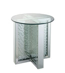 Nysa Mirrored & Faux Crystals End Table (Assembled) by HouseOfZazla