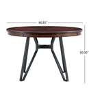 Mid Century Modern Round Dining Table with Metal Legs and Open Shelf by HouseOfZazla