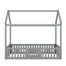 Wood House Bed With Fence And Door by HouseOfZazla