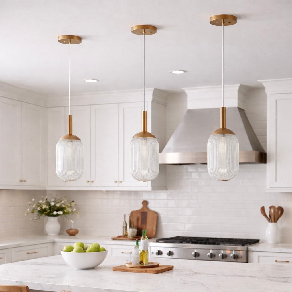 Modern Style Pendant Lamp - Bronze and Clear, photo 3 of 7