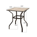 Outdoor Patio Bar Table Square Metal Table with Wood-Look Tabletop by HouseOfZazla