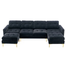 Modern L - Shape Convertible Sectional Sofa With Movable Ottoman by Unique Piece Furniture