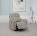 Adler Upholstered Power Swivel Glider Recliner Ivory