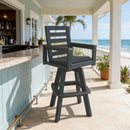 Outdoor Swivel Bar Chair, Ladderback With Wide & Thickened Frame by HouseOfZazla