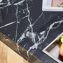 A modern and practical coffee table made of MDF material with black patterns. The fusion of elegance and natural fashion 31.4"x31.4"x12"