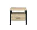 Oak Finish Nightstand with 1 Drawer and 1 Shelf