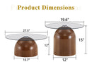 Nesting Coffee Table Set of 2 with Glass Desktop in Walnut by HouseOfZazla
