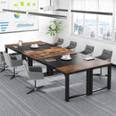 Executive Office Desk, Large Computer Workstation With Thick Frame - Brown / Black by HouseOfZazla