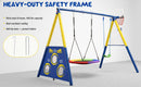 5-in-1 Kids Swing Set with Saucer Swing, Belt Swing, Basketball Hoop & Soccer Goal