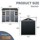 Resin Outdoor Storage Shed Waterproof Shed With Floor & Two Windows & Lockable Door, Tool Shed For Garden, Patio, Backyard by HouseOfZazla