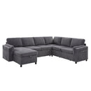Convertible U-Shaped Sectional Sofa Bed With USB Ports And Storage by HouseOfZazla