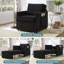 Upholstered Convertible Sleeper Sofa With 5 Position Backrest, Side Pockets, Storage by Unique Piece Furniture