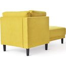 65" Mid-Century Modern Fabric Corner Lounge Chair, Upholstered Indoor Chaise Lounge for Bedroom, Office, Small Living Room & Apartment