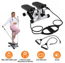 Stepper for Exercise Mini Fitness Stepper with 2 Resistance Bands LCD Monitor Max 330.7LBS Load Stair Stepper Quiet Stepper