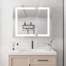 36" X 30" Medicine Cabinet With LED Vanity Mirror, Anti-Fog Recessed Or Surface Mount Bathroom Double Door Large Storage 3000K~6000K Bright Lighted Aluminum Storage Cabinet With Touch Switch - Silver by HouseOfZazla
