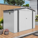 Outdoor Garden Storage Shed, Tool Shed With Pitched Roof Waterproof With 1 Window And 2 Lockable Door - White / Gray by HouseOfZazla