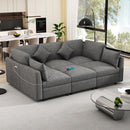 Sectional Sofa Modular U-Shaped With Ottoman & USB Ports by Unique Piece Furniture