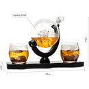 Whiskey & Wine Decanter Globe World Set - 850ml by The Wine Savant