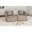 Silvana - Upholstered Rolled Loveseat With Curved Back And Foam Cushions - Beige
