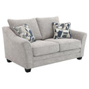 Lido - Upholstered Loveseat With Tapering Block Legs - Light Gray by HouseOfZazla