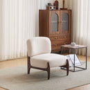 Modern Boucle Lounge Chair With Solid Wood Frame by HouseOfZazla