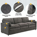 Cozy Upholstered 3 Seater Sofa With Double Cushion