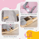 Qaba - Baby Rocking Horse Elephant Rocking Chair Toddler Rocker Toy With Sound Wooden Base Seat Safety Belt For 1.5-3 Year Old - Gray by HouseOfZazla