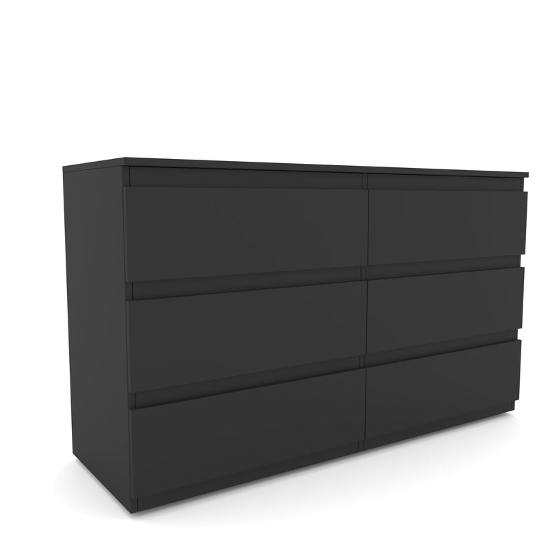 6 Drawer Double Dresser for Bedroom Living Room Hallway,Black