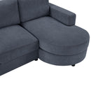 Modern L-Shaped Sectional Sofa With Curved Chaise, USB Ports, And Side Storage Pockets by HouseOfZazla