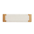 Design Natural Oak Wood Dining Bench with Handwoven Cane Seat in White