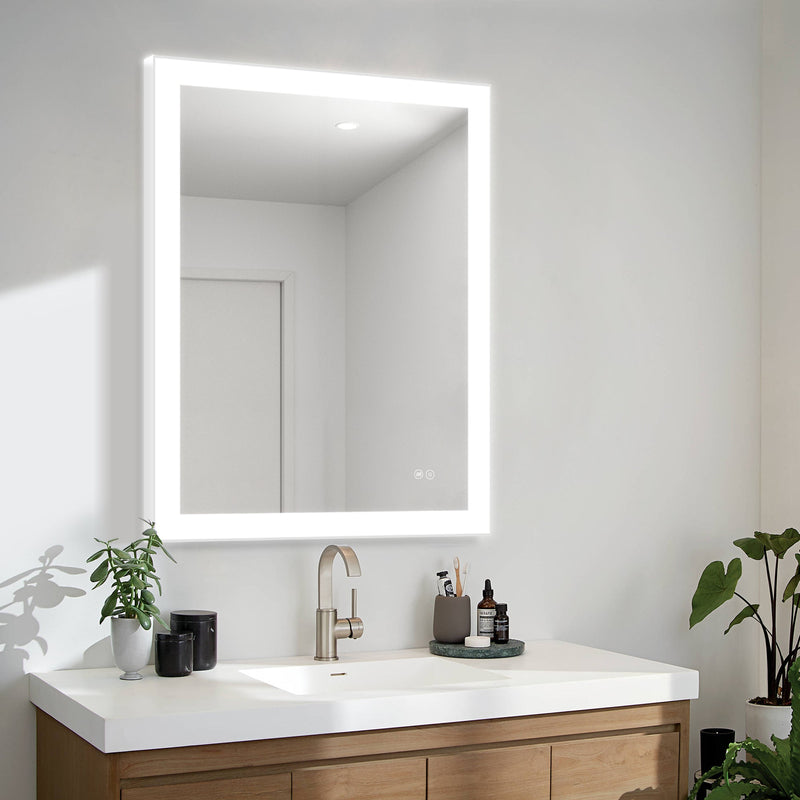 24x32 Inch LED Bathroom Mirror, Bathroom Vanity Mirror with Lights, Backlit and Front Lighted Mirror for Bathroom, Anti-Fog Dimmable Makeup Lighted Mirror with Touch Button, Horizontal/Vertical