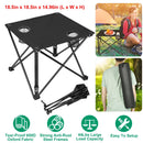1Pc Foldable Camping Table Portable Picnic Table Lightweight Travel Desk with 2 Cup Holders Carrying Bag