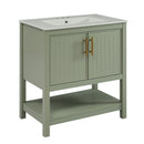 Elegant Bathroom Vanity With Ceramic Sink And Versatile Storage by HouseOfZazla