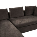 Modern L Shaped Sectional Sofa With Upholstery And Wooden Storage by HouseOfZazla