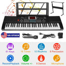 61 Keys Digital Music Electronic Keyboard Electric Musical Piano Instrument Kids Learning Keyboard w/ Stand Microphone For Beginners by GBruno Store