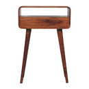 Solid Wood Mini Curved Honey Console Table