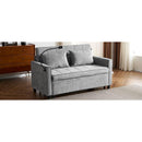 56.9' Loveseat Sofa Pull-out Sofa Bed Sleeper Sofa with a Reversible Backrest Cushion, Side Pockets, Two USB Ports and a Phone Holder for Living Room, Grey