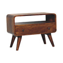 Mini Curved Media Unit - Chestnut by Unique Piece Furniture