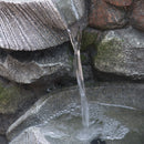 Indoor Outdoor Stone Water Fountain, 4 Tier Polyresin Cascading Rock Bowl Freestanding Fountain With LED Ligh - Gray by HouseOfZazla