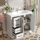 Bathroom Vanity With Sink, Soft Close Doors, Adjustable Shelf & 3 Drawers by HouseOfZazla