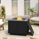 30inch Square Steel Fire Pit Table, in Black,40000BTU by HouseOfZazla