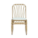 5 PCS Outdoor Dining Set for 4 with Acacia Wood Top & Rattan Chairs